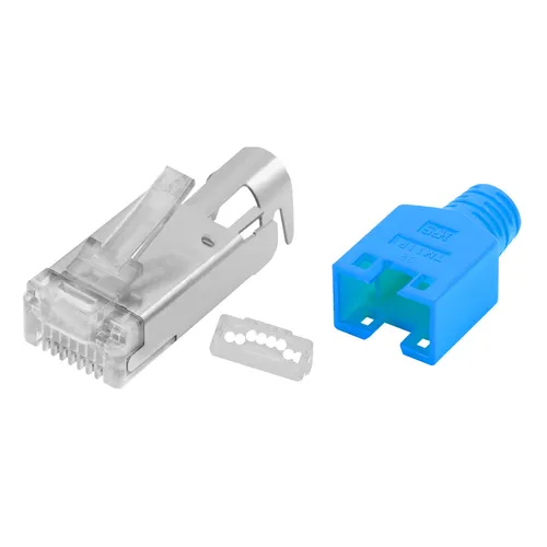 RJ45 Stecker Netzwerkstecker 20 Stück Hirose TM11 blau Crimpstecker AWG 26-27