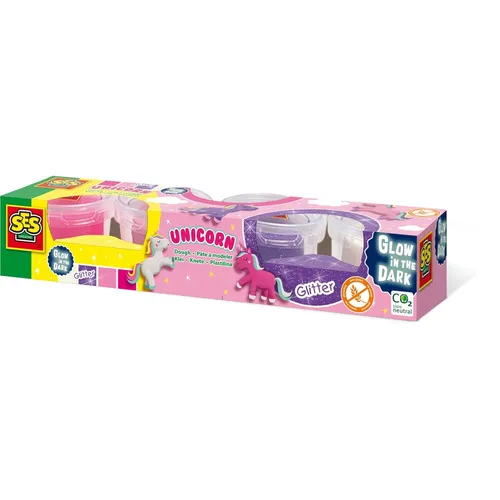 SES Creative Knete Unicorn 4x 90g bunte Einhörner