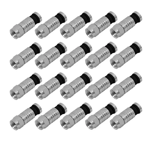 20x F Kompressionsstecker Sat 7 - 7,5 mm Stecker Koax Kabel Kompressionszange