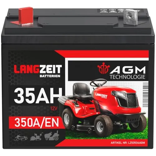 LANGZEIT Rasentraktor Batterie 12V 35Ah AGM U1 von Langzeit Batterien