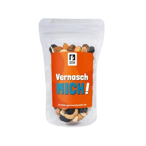 Bremer Gewürzhandel GeNUSSmischung Vernasch mich, Nussmix, Studentenfutter mit Spruch, 175g