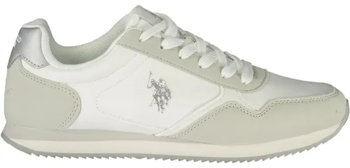 Damen Sportschuh mit Schnürsenkeln in Weiß/Silber - Komfortabel und Modisch - Stilvolle Damen-Sportschuhe in Weiß/Silber mit Schnürsenkeln. Diese Schuhe bieten eine perfekte Kombination aus Komfort und modischem Design, ideal für sportliche Aktivitäten oder den Alltag. Material: 40 % Polyester, 60 % Polyurethan.