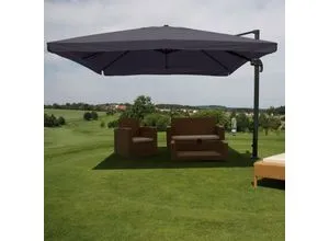 Gastronomie-Ampelschirm MCW-A96, 3x4m Sonnenschirm mit Kurbelmechanismus - Sonnenschirm aus robustem Polyester und Aluminium, ideal für Gastronomie. Mit praktischem Kurbelmechanismus für müheloses Öffnen und Schließen.
