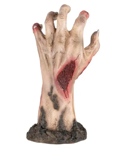 Horror-Shop Verfaulte Leichenhand Dekoobjekt 23 cm - Schaurige Leichenhand als Bodendekoration für Halloween. Aus hochwertigem Latex gefertigt, sorgt sie für gruselige Akzente im Garten. Ideal für schockierende Deko-Ideen!