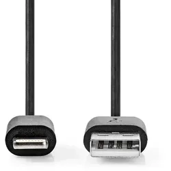 Nedis Lightning Kabel - USB 2.0 - Apple Lightning 8-Pin - USB-A Stecker - 480 Mbps - Vernickelt - 1.00 m - Rund - PVC - Schwarz - Box - Schwarz