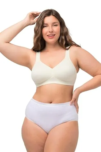 Ulla Popken Damen Mikrofaser-BH, Champagner, Cup B/C, D/E - Funktionsunterwäsche mit nahtlosen Schalen, ideal für jeden Anlass. Verstellbare Träger und eingearbeitete Bügel sorgen für optimalen Halt und zaubern ein perfekt geformtes Dekolleté.