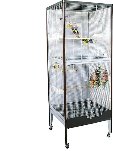 Vogelvoliere Happy Home 66 B · mit Dekoecken in Holzoptik