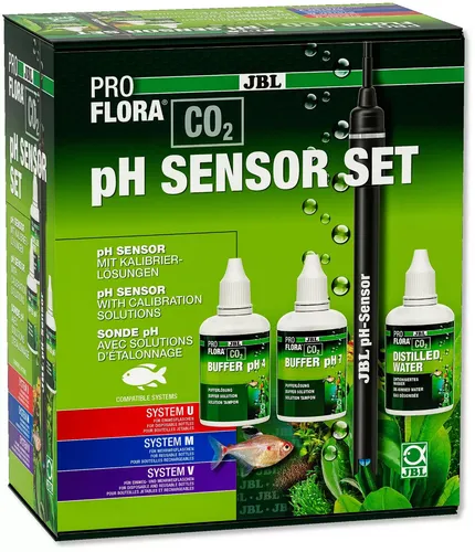 JBL PROFLORA CO2 pH SENSOR SET - Wasseraufbereitung für Aquarien: Hochwertiges pH-Elektroden-Set mit BNC-Anschluss, inklusive Kalibrierflüssigkeiten und Zubehör für präzise Messungen.