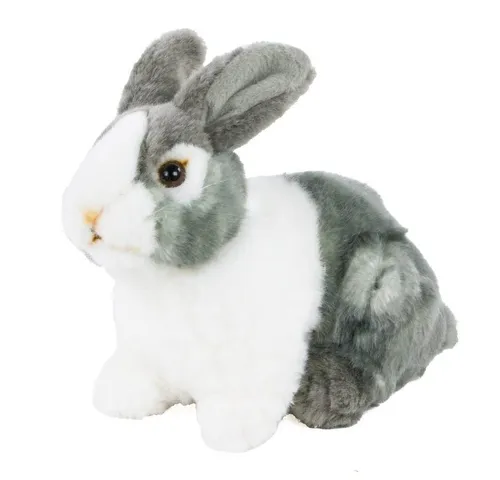 Teddys Rothenburg Kuscheltier Hase grau/weiß 20 cm Plüschhase