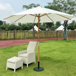 Simpo Lifestyle - 2.5m Holz Sonnenschirme Naturbelassenes Sheesamholz