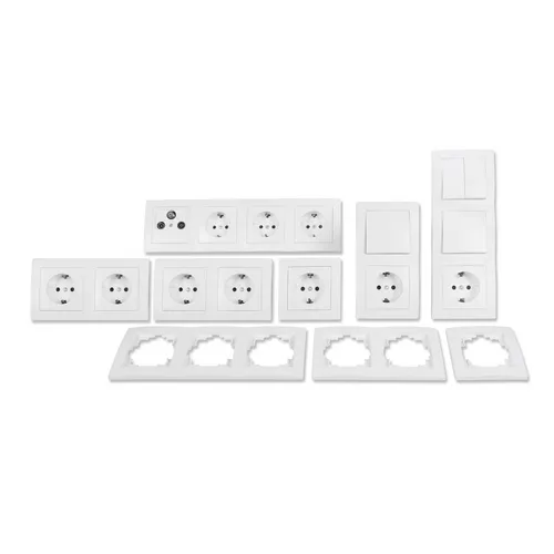 McPower Flair ''Komfort'' Schalter und Steckdosen Set, 23-teilig - Steckdosen & Buchsen, elegantes mattes Design in Weiß, ideal für Innenräume und einfache Montage dank Unterputz-Installation.