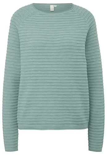QS Damen 2133366 Langarm Pullover - Stylischer Strickpullover mit Rundhalsausschnitt und Regular Fit, perfekt für jeden Anlass und bequem zu tragen.