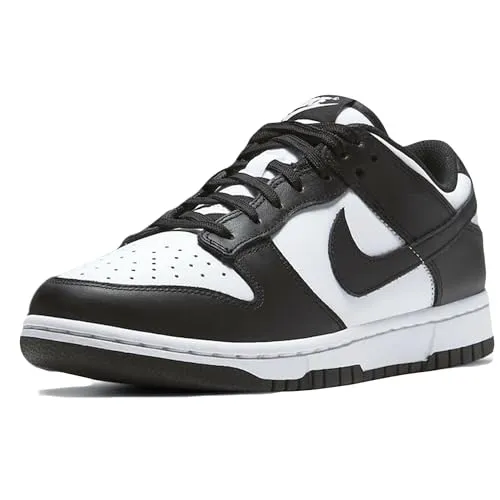 Nike Herren Dunk Low Retro Sneaker, Weiß Schwarz, 45.5 EU - Sneaker im Retro-Stil mit klassischer Schnürsenkel-Konstruktion und strapazierfähiger Gummi-Außensohle für optimale Traktion.