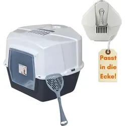 Eck Katzentoilette XXL mit Deckel