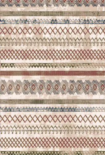 Moderne Orientalische Kurzflor Teppiche in Terracotta und Mehrfarbig - Eleganter Kurzflor-Teppich in zeitgemäßem Design, ideal für Esszimmer und Wohnzimmer. Mit pflegeleichtem Material aus Acryl und Baumwolle, sorgt er für ein stilvolles Ambiente.