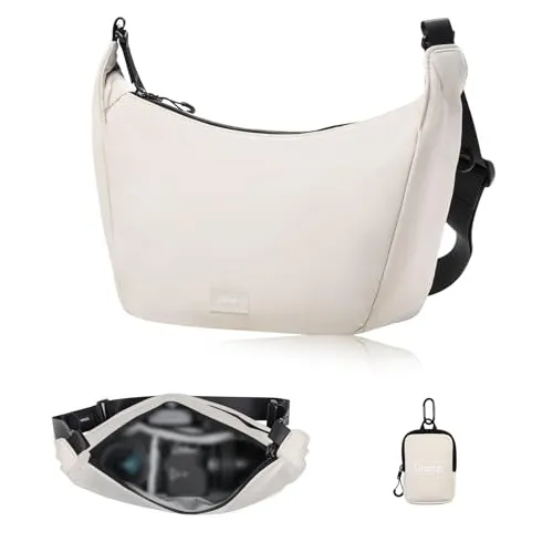 ULANZI Kameratasche Schultertasche Kameratasche Sling Bag Stilvoll mit Trennwänden Leichte Aufbewahrungstasche für DSLR-Kamera Kamerazubehör Reise Outdoor Fotografie Tasche (Grau)