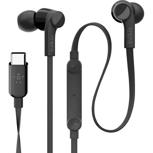 BELKIN Rockstar In-Ear Headphones USB-C schwarz - In-Ear Kopfhörer mit USB-C Anschluss, ideal für hochwertige Klangqualität und bequemes Tragen, perfekt für Musikliebhaber.