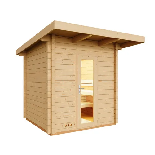 Infraworld Gartensauna Terra 5 - Massivholzsauna 230x230 cm - Saunen, Dampfbäder & Infrarot-Wärmekabinen, hochwertige Massivholzbauweise für entspannende Wellnessmomente im eigenen Garten.
