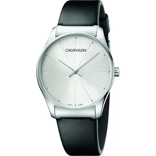 CALVIN KLEIN Classic Men's Silver Dial Quartz Watch - Armbanduhr für Herren mit Swiss Made Qualität, kratzfestem Mineralglas und elegantem Lederarmband - ideal für stilbewusste Männer.
