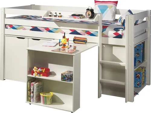 Spielbett Pino Set Kiefer und MDF Weiß
