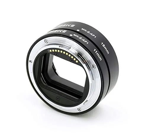 Automatik-Makro-Zwischenringe MK-Z-AF für Nikon Z-Bajonett - Makrovorsätze für Nikon Z-Bajonett Systemkameras, Set aus 2 Ringen (11mm & 18mm) ermöglicht flexible Abbildungsmaßstäbe und überträgt Autofokus sowie Belichtungsmessung.