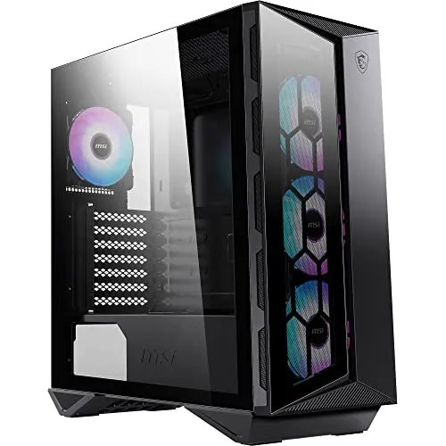 MSI MPG GUNGNIR 110R - Mid-Tower PC-Gehäuse mit gehärtetem Glas, 4x 120mm ARGB Lüfter für optimale Kühlung und effektives Kabelmanagement