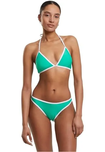 Urban Classics Damen Bikini - Zweiteiliger Retro Triangle Bikini aus recyceltem Material - Bikini-Sets für Damen aus hochwertigem recyceltem Stretch-Nylon, der klassische Retro-Schnitt sorgt für Eleganz und optimalen Halt mit verstellbaren Bindungen.