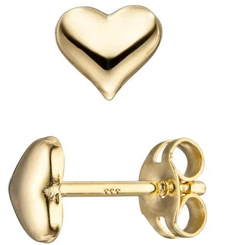 Paar Stecker Ohrstecker Ohrschmuck Herz Herzen Herzohrringe, 333 Gold Gelbgold
