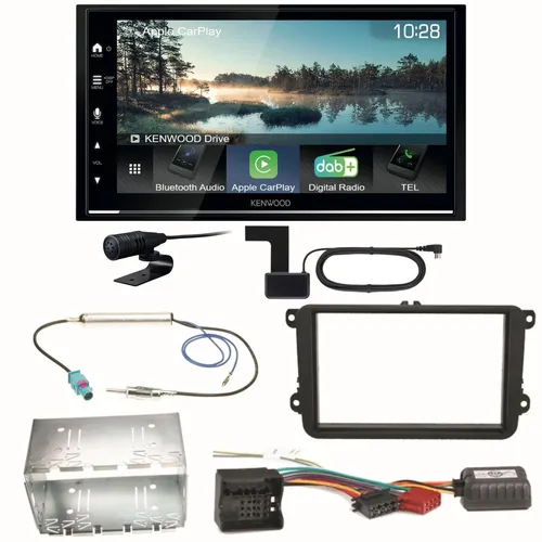 Kenwood DMX7722DABS Android Auto Einbauset für Golf 5 6 Passat 3C CC B7 Touran