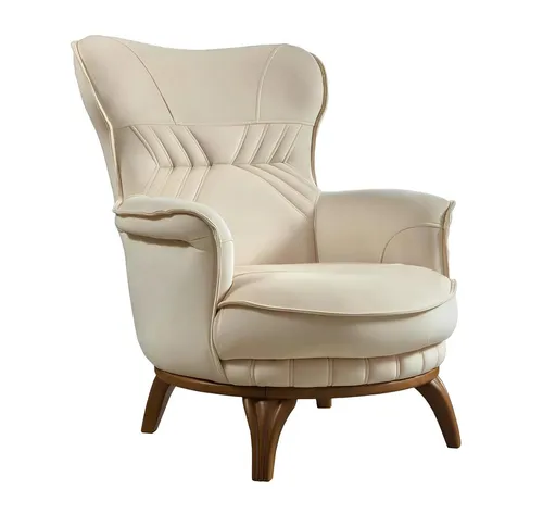 Sessel Luxus Design Beige – Eleganter Lounge Lehnstuhl für Wohnzimmer