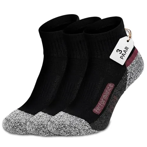 Fiera Besa Wandersocken Unisex – Bequeme Trekking Socken in Schwarz (Größe 35-38)