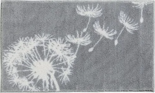 Erwin Müller Badematte Pusteblume Prasonisi grau 70x120 cm - Badematte mit rutschhemmender Rückseite, flauschigem Flor und geeignet für Fußbodenheizung – für ein warmes, behagliches Gefühl im Bad.