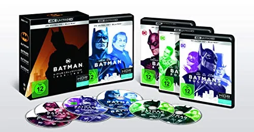 Batman 1-4 - 4K Collection: 4K Ultra-HD + Blu-rays (8 Discs) - Filme mit atemberaubender Bildqualität und packendem Sound, ideal für Batman-Fans und Heimkino-Enthusiasten.