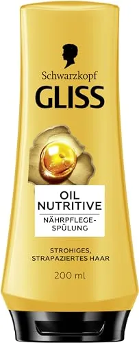 Gliss Spülung Oil Nutritive (200 ml), Haarspülung nährt strohiges, strapaziertes Haar intensiv, Pflegespülung sorgt für perfekte Kämmbarkeit