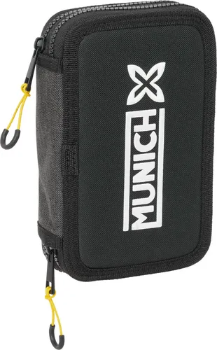 Federmäppchen mit Zubehör Munich Topo Schwarz 12.5 x 19.5 x 4 cm 29 Stücke