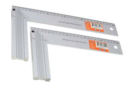 Work plus Winkelmesser 2er Set Alu Anschlagwinkel Schreinerwinkel 90° 300mm 250mm