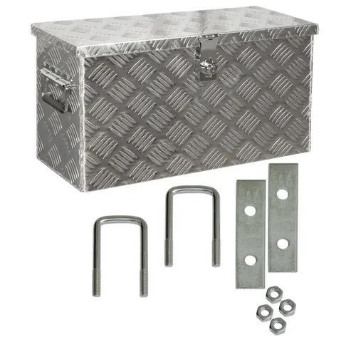 Trucky Anhänger-Deichselbox D040 - Aluminium Deichselkasten mit Montagesatz - Transportbox aus robustem Aluminium für sichere Aufbewahrung, inklusive Montagesatz ohne Anbohren. Ideal für PKW-Anhänger, verschließbar mit Schlüssel.
