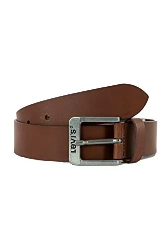 Levi's Ledergürtel, Gr. 115, braun - Hochwertiger Gürtel aus echtem Leder mit Logoprägung auf der eckigen Dornschließe, ideal für stilvolle Outfits.
