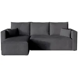 BroMARKT Ecksofa TOP mit Schlaffunktion in Dunkelgrau