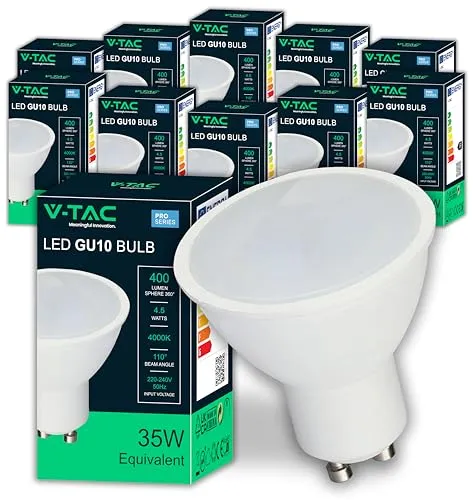 V-TAC 10x LED Glühbirne GU10-4,5W (entspricht 35W) von V-TAC