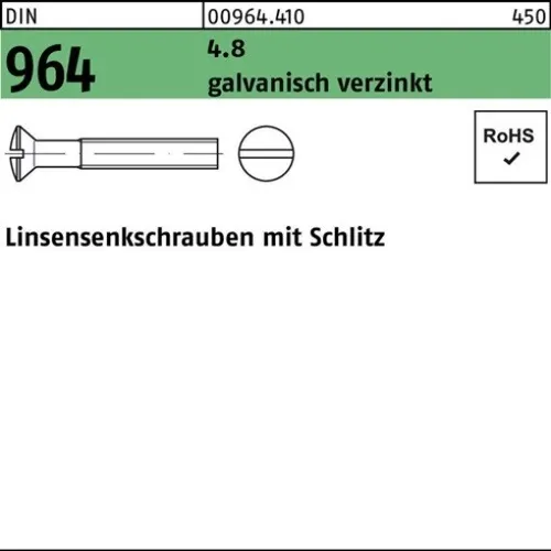 200er PACK(Stk)  000964041009030040 Linsensenkschraube DIN 964 Schlitz M 3 x 40