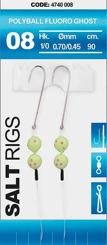 Brandungsvorfach Spro / 08 Salt Rig POLYBALL Fluoro Ghost