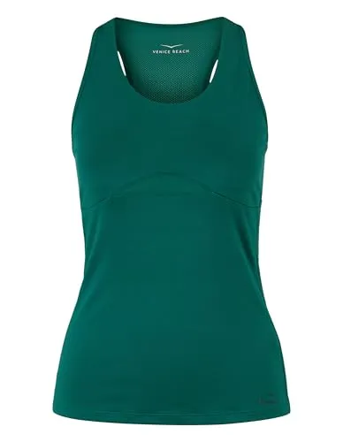 Venice Beach Sport-Top Jizelle M - Figurbetont & Bequem - Tanktops & Träger-Tops für Damen mit Rundhalsausschnitt und Mesheinsatz am Rücken, ideal für Sport und Freizeit, aus atmungsaktivem Polyester-Elasthan-Mischung.