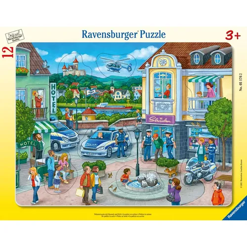 Ravensburger Kinderpuzzle - 05176 Polizeieinsatz mit Hannah und Erik - Rahmenpuz