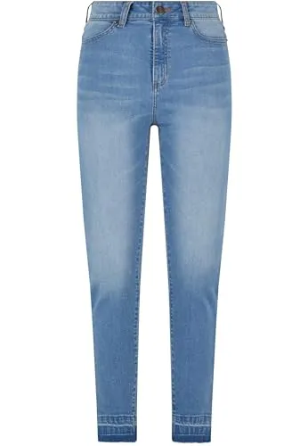 Urban Classics Damen Skinny High Waist Jeans - Stylische Jeans mit offenem Saum, die die Taille betont und eine schlanke Figur kreiert. Vielseitig für jeden Anlass geeignet und ein modisches Must-Have für jede Garderobe.