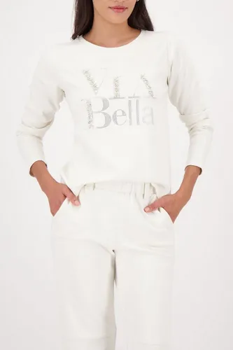 MONARI Pullover - 36, elegantes Sweatshirt - Sweatshirts für Damen mit glamourösem 'Via Bella'-Schriftzug, hergestellt aus einer fließenden Viskose-Mischung für hohen Tragekomfort und optimale Bewegungsfreiheit.