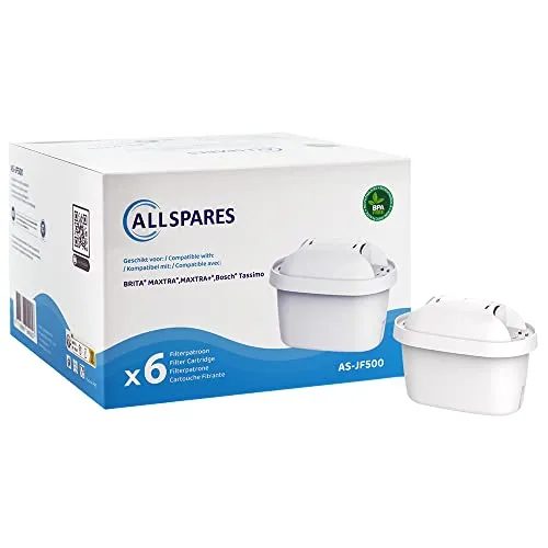 AllSpares Filterkartuschen (6 St.) für Wasserkannen geeignet für Brita Maxtra, Bosch Tassimo, Brita Maxtra+ 100486, 101929, 10222144