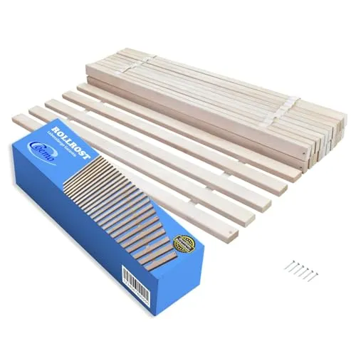 Coemo Rollrost 120x200 – Extrastabiler Lattenrost aus Birke - Hochwertiger Rollrost mit 25 stabilen Birke Holz-Latten und 6 Befestigungspunkten. Ideal für entspannenden Schlaf, einfach zu montieren und für alle Matratzenarten geeignet. Schont Matratze durch reißfestes Gurtband.