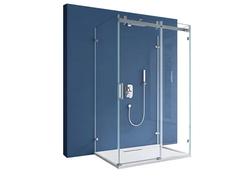 doporro Eckdusche U-Form Klarglas 4-Punktbefestigung - Eckduschen mit Lotuseffekt für einfache Reinigung, inkl. Duschtasse und einfacher Montage, ideal für Ihr modernes Bad.