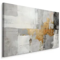 Muralo Leinwandbild, Schwarz, Weiß, Beige, Grau, Textil, Abstrakt, Rechteckig, 70x50 cm, Bilder und Zubehör, Wandbilder, Leinwandbilder